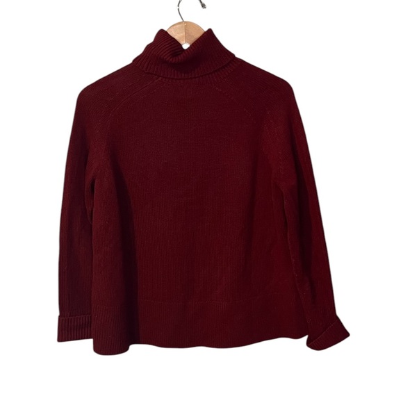 J. Crew 100% Cashmere Everyday Cashmere Boyfriend Turtleneck Burgundy - Picture 3 of 10
